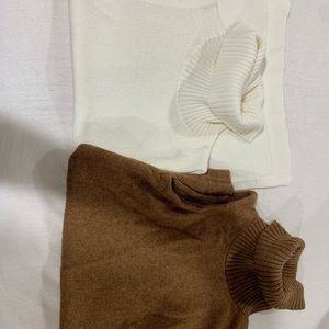 J Crew Bundle 2 sleeveless turtleneck sweaters